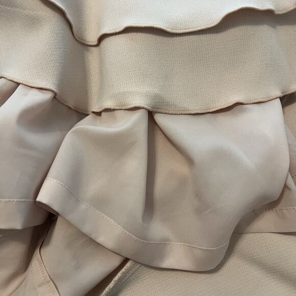 Ann Taylor Pastel Pink Flare 3/4 Sleeve Boat Neck Flounce Hem Sheath Dress Sz 10 - Picture 12 of 12